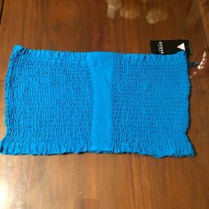 Guess Turquoise Smocked Top
